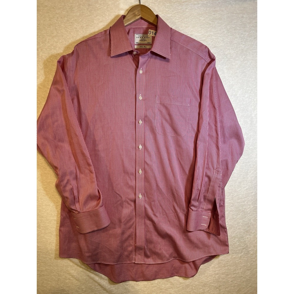🇬🇧 Charles Tyrwhitt Men's Shirt Sz 17-35 Pink Button Up Long Sleeves Big Tall